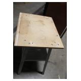 Industrial Metal Workbench Table with Lower Shelf