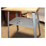 Industrial Metal Workbench Table with Lower Shelf