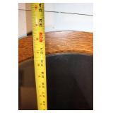 Antique Oval Wall Mirror with Ornate Wooden Frame