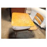 Vintage School Desk with Attached Chair