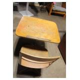 Vintage School Desk with Attached Chair