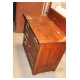 Antique Wooden Dry Sink with No Mirror and Brass Handles