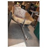 Rustic Used Metal Wheelbarrow with Two Flat-Free Tires