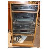 Technics Stereo System Complete with Cabinet and Headphones