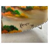 Beautiful Hand Painted Saw Blade with Stand