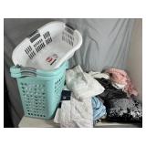 3 Laundry Hampers, Sheets, Bath Mats, Blankets, and More
