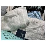 3 Laundry Hampers, Sheets, Bath Mats, Blankets, and More