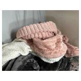 3 Laundry Hampers, Sheets, Bath Mats, Blankets, and More