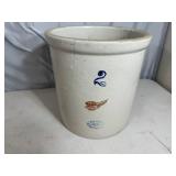 2 Gallon Red Wing Crock - Cracked