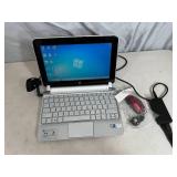 HP Mini Laptop Computer with Cord and Mouse
