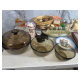 Assorted Home Decor, Vintage Collectibles, Pyrex, Anchor, Avon, and More