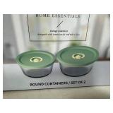 New Set of 2 Glass Food Storage Containers with Lids