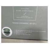 New Set of 2 Glass Food Storage Containers with Lids