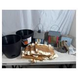 Birdhouses, Bird Feeders, 2 New Self-Watering Planters, Hanging Shelf