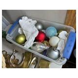 Large Lot of Christmas Decor, 8 ft Inflatable Santa, and More