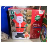 Large Lot of Christmas Decor, 8 ft Inflatable Santa, and More