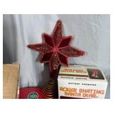 Large Lot of Christmas Decor, 8 ft Inflatable Santa, and More