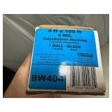 New Rolls of 4 ft X 100 ft Black Poly Plastic Sheeting