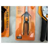 New Fiskars Pruners, Trimming Shears, Knife/Axe Sharpener