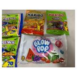 Assorted Candy, Chocolate Popcorn, Fruit Chews, Blow Pops, Gummies, and More