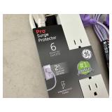 New GE Surge Protector and 9 ft Fabric Covered Extension Cord