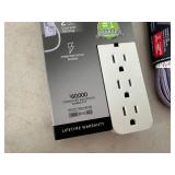 New GE Surge Protector and 9 ft Fabric Covered Extension Cord
