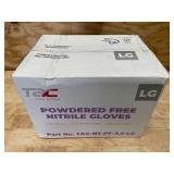 Case of TAC Powdered Free Nitrile Gloves Size Large