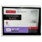 DELTA 24" X 31" Frameless Rectangular Deluxe Glass Bathroom Vanity Mirror