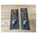 Lot of 2- 1/4" Hex Driver Drill Socket Adaptor Sets