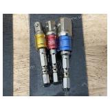 Lot of 2- 1/4" Hex Driver Drill Socket Adaptor Sets