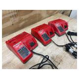 MILWAUKEE Lot of 3- M18/M12 Chargers Model 49-59-1812