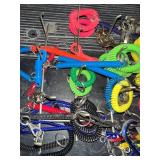 Collection of Multicolor Coil Keychains with Clips and Rings