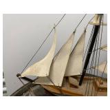 Antique Bluenose Model Ship with Detailed Canvas Sails