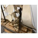 Antique Bluenose Model Ship with Detailed Canvas Sails