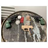 Set of 3 Toy Cap Guns with Accessories