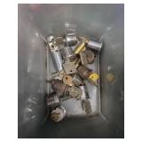 Collection of Locksmith Tools and Medco Lock Cylinders and keys