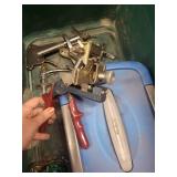 Collection of Locksmith Tools and Medco Lock Cylinders and keys