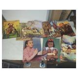 Collection of 9 Vintage Art Prints Including 
