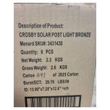 Set of 6 Patriot Lighting LED Solar Post Cap Lights in Bronze