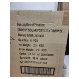 Set of 6 Crosby Solar Post Light Bronze by Patriot Lighting