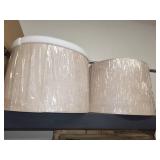 Collection of 3 Fabric-Lined Lamp Shades and Matching Small Lamp Shade