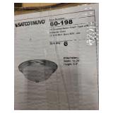 Set of 6 Brushed Nickel Flush Mount Ceiling Light Fixtures with Alabaster Glass