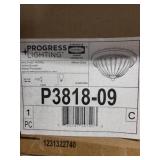 Lot of 6 Progress Lighting Brushed Nickel Ceiling Fixtures with Melon Glass