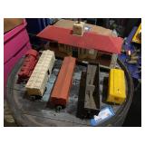 Set of Vintage Model Trains and Station