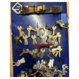 Assortment of 100+ Metal Key Blanks on Display Panel