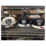 Collection of 3 Mitchell & Ness Brooklyn Nets Snapback Caps