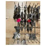 Large Collection of Miscellaneous Keys on Rack