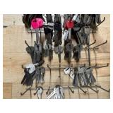 Large Collection of Miscellaneous Keys on Rack