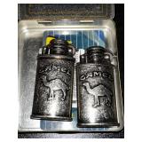 Two Vintage Camel Embossed Lighters in Collectible Tin