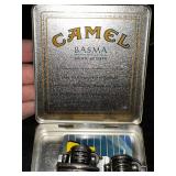 Two Vintage Camel Embossed Lighters in Collectible Tin